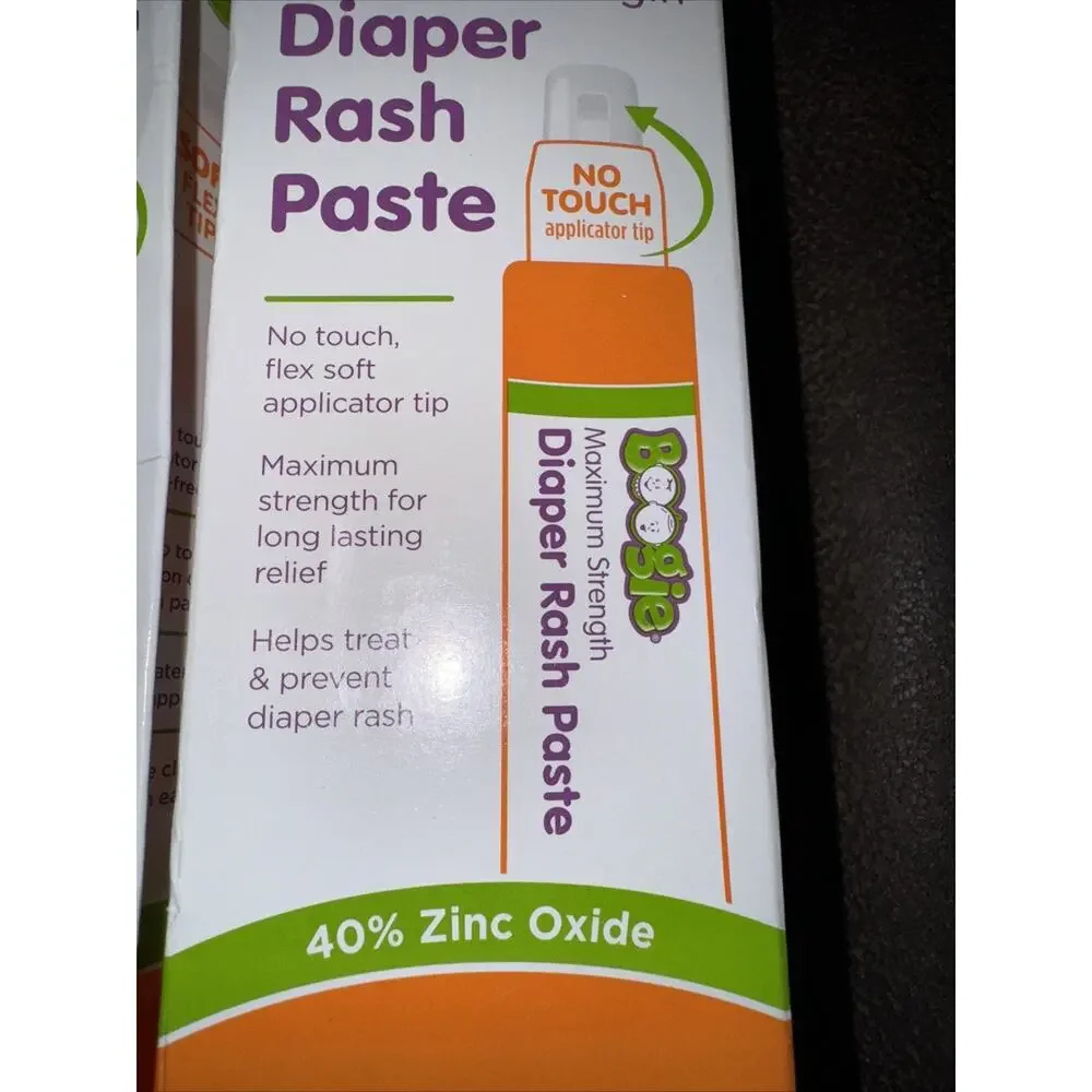 2 Diaper Rash Paste, Maximum Strength 40% Zinc Oxide, Mess-Free Applicator